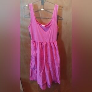 A New Day Vibrant Pink Tank Dress, Sz M, Hi- low Skirt, NWOT